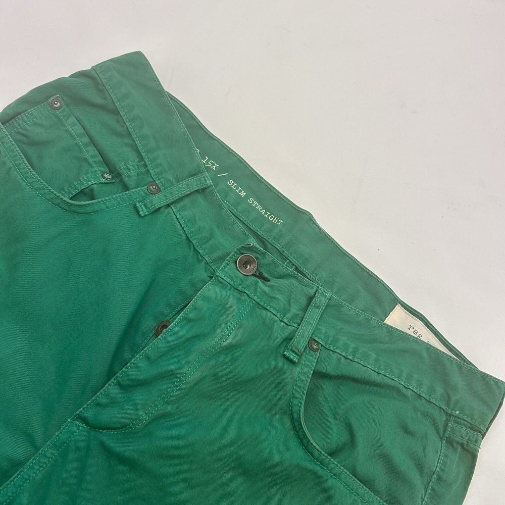 rag & bone Mens Fit 2 RB 15X Slim Straight Green Cotton Pants 32x32